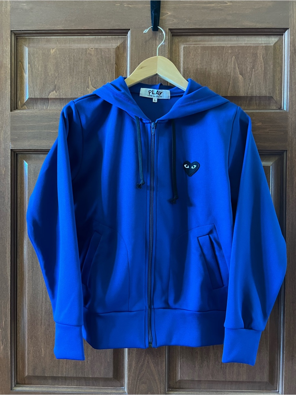 Comme des Garcons PLAY Zip Hoodie Blue with Black Heart Size L - Picture 5 of 16
